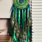 Shades of Green Peacock Feather Dreamcatcher - Teal By Tanvi