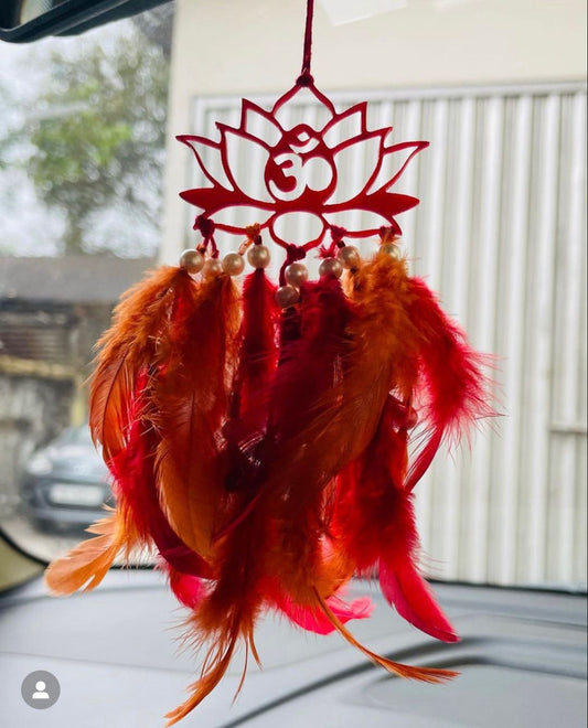 Om Mini Car Hanging Dreamcatcher - Teal By Tanvi