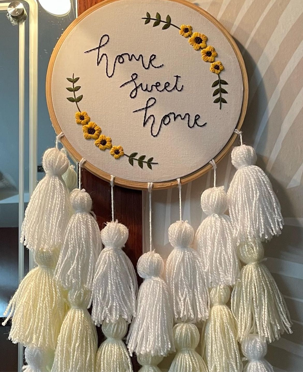Home Sweet Home Embroidery Dreamcatcher - Teal By Tanvi