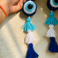 Evil Eye Crochet Ball Keychain/Wall Hanging - Teal By Tanvi