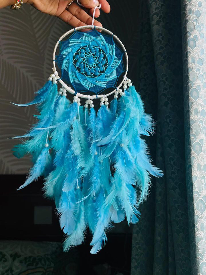 Shades of Blue Medium Dreamcatcher - Teal By Tanvi