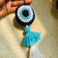 Evil Eye Crochet Ball Keychain - Teal By Tanvi