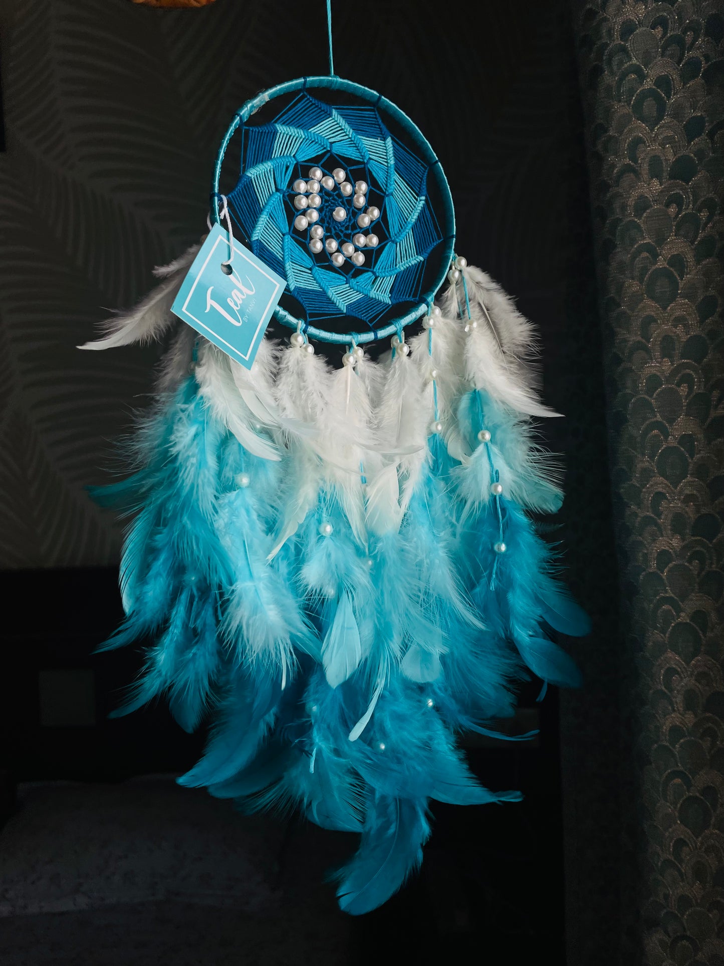 Shades of Sea Green Medium Dreamcatcher - Teal By Tanvi