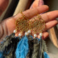Royal Blue and Black Bohemian Dreamcatcher Earrings - Teal By Tanvi