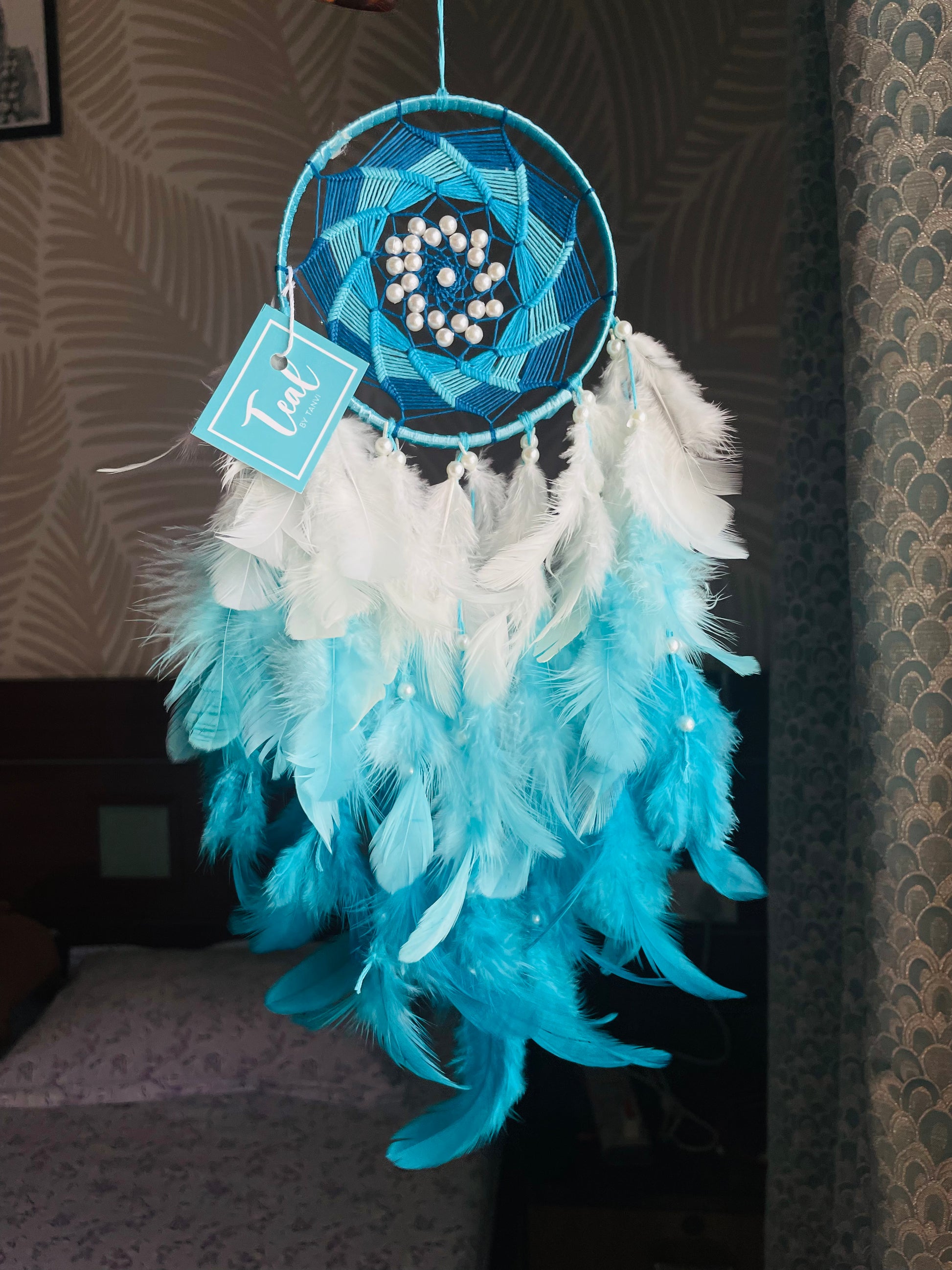 Shades of Sea Green Medium Dreamcatcher - Teal By Tanvi
