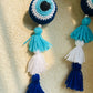 Evil Eye Crochet Ball Keychain/Wall Hanging - Teal By Tanvi