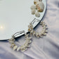 White Sea Shell Pearl Imitation Hoops - Teal By Tanvi